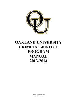 OAKLAND UNIVERSITY CRIMINAL JUSTICE PROGRAM