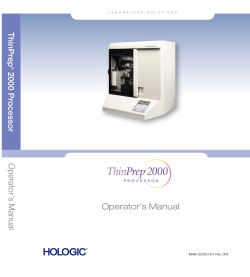 ThinPrep 2000 Processor Operator’s Manual ®