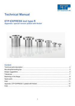 Technical Manual  ETP-EXPRESS incl type R Appendix: special version plated with Nickel