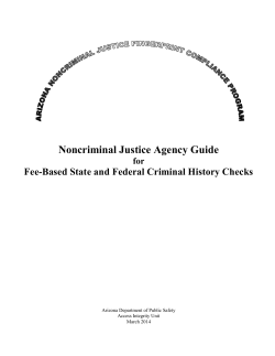 Noncriminal Justice Agency Guide  Fee-Based State and Federal Criminal History Checks for