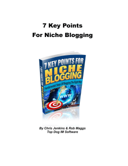 7 Key Points For Niche Blogging By Chris Jenkins &amp; Rob Maggs