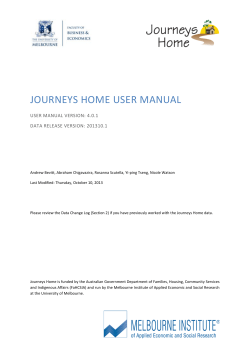 JOURNEYS HOME USER MANUAL USER MANUAL VERSION: 4.0.1 DATA RELEASE VERSION: 201310.1