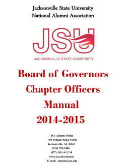 Board of  Governors Chapter Officers Manual 2014-2015