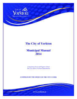 The City of Yorkton  Municipal Manual 2014