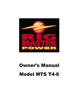 Owner’s Manual Model MTS T4-6