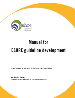 Manual for ESHRE guideline development