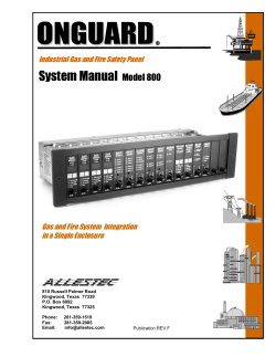 System Manual Model 800 Industrial Gas and Fire Safety Panel