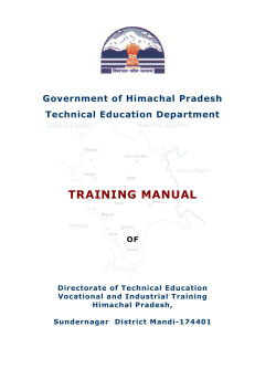 TRAINING MANUAL  Government of Himachal Pradesh Technical Education Department