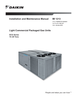 Installation and Maintenance Manual  IM 1213 DCG Series
