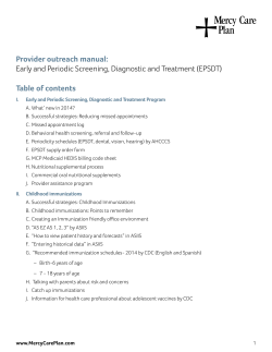 Provider outreach manual: Table of contents
