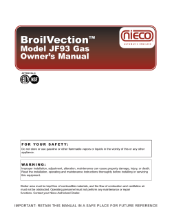 BroilVection Model JF93 Gas Owner’s Manual ™