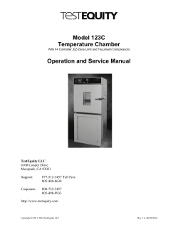Model 123C Temperature Chamber Operation and Service Manual