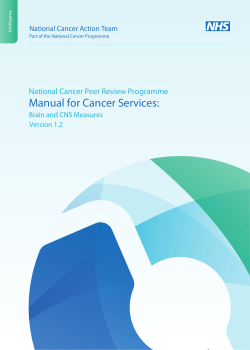 Manual for Cancer Services: National Cancer Peer Review Programme Version 1.2