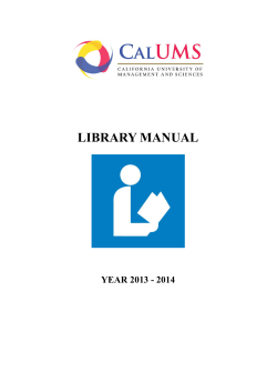 LIBRARY MANUAL YEAR 2013 - 2014