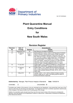 e Manual Plant Quarantin Entry Conditions for