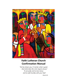 Faith Lutheran Church Confirmation Manual
