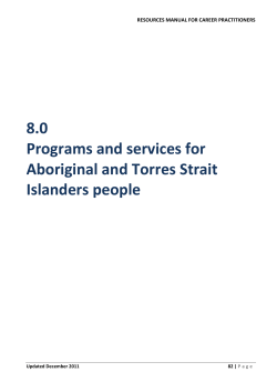   8.0  Programs and services for  Aboriginal and Torres Strait 