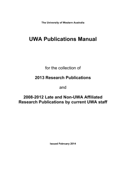 UWA Publications Manual