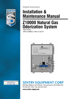 Installation &amp; Maintenance Manual Z10000 Natural Gas Odorization System