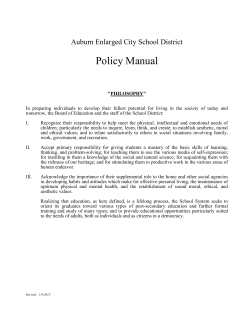 Policy Manual  Auburn Enlarged City School District