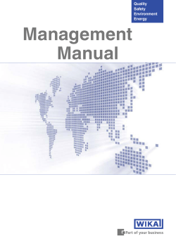 Management Manual Quality Safety