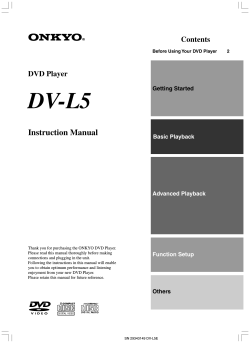 DV-L5 Instruction Manual Contents DVD Player
