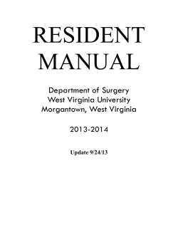 RESIDENT MANUAL  Department of Surgery
