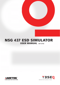 NSG 437 ESD SIMULATOR USER MANUAL 601-272C 1