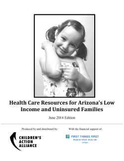 Health Care Resources for Arizona’s Low Income and Uninsured Families