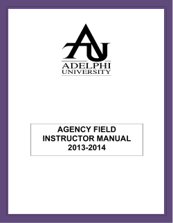 AGENCY FIELD INSTRUCTOR MANUAL 2013-2014