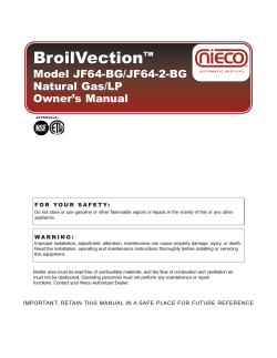 BroilVection ™ Model JF64-BG/JF64-2-BG Natural Gas/LP