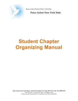Student Chapter Organizing Manual  Peace Action New York State