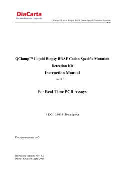 Instruction Manual Real-Time PCR Assays QClamp™ Liquid Biopsy BRAF Codon Specific Mutation