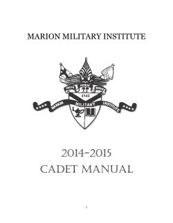 2014-2015 CADET MANUAL MARION MILITARY INSTITUTE