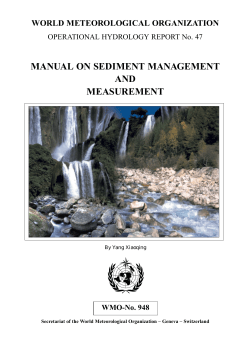 MANUAL ON SEDIMENT MANAGEMENT AND MEASUREMENT WORLD METEOROLOGICAL ORGANIZATION