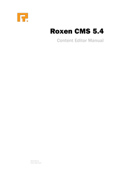 Roxen CMS 5.4  Content Editor Manual 2014-03-11