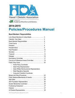 Policies/Procedures Manual 2014-2015  Board Members’ Responsibilities