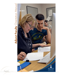 Aspire. Adjunct Faculty Orientation Manual Fall 2013