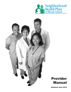 Provider Manual Updated June 2014