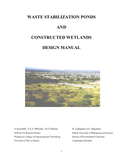 WASTE STABILIZATION PONDS AND CONSTRUCTED WETLANDS