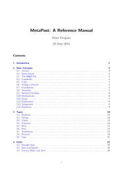 MetaPost: A Reference Manual Peter Grogono 22 June 2014 Contents