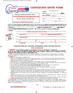 CONTESTANT ENTRY FORM Section 1 2014