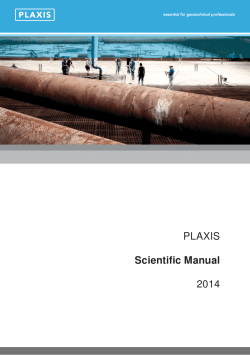 PLAXIS Scientific Manual 2014