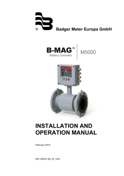 INSTALLATION AND OPERATION MANUAL Badger Meter Europa GmbH ®