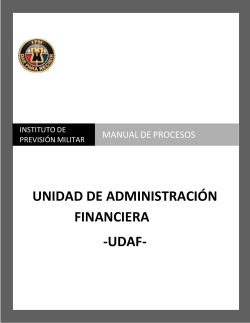 UNIDAD DE ADMINISTRACIÓN FINANCIERA -UDAF-