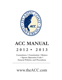 ACC MANUAL www.theACC.com Committees • Constitution • Bylaws