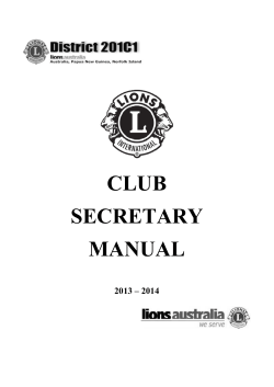 CLUB SECRETARY MANUAL
