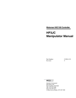 HP3JC Manipulator Manual Motoman NXC100 Controller CD