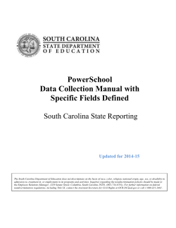 PowerSchool Data Collection Manual with Specific Fields Defined