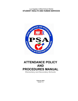 ATTENDANCE POLICY AND PROCEDURES MANUAL